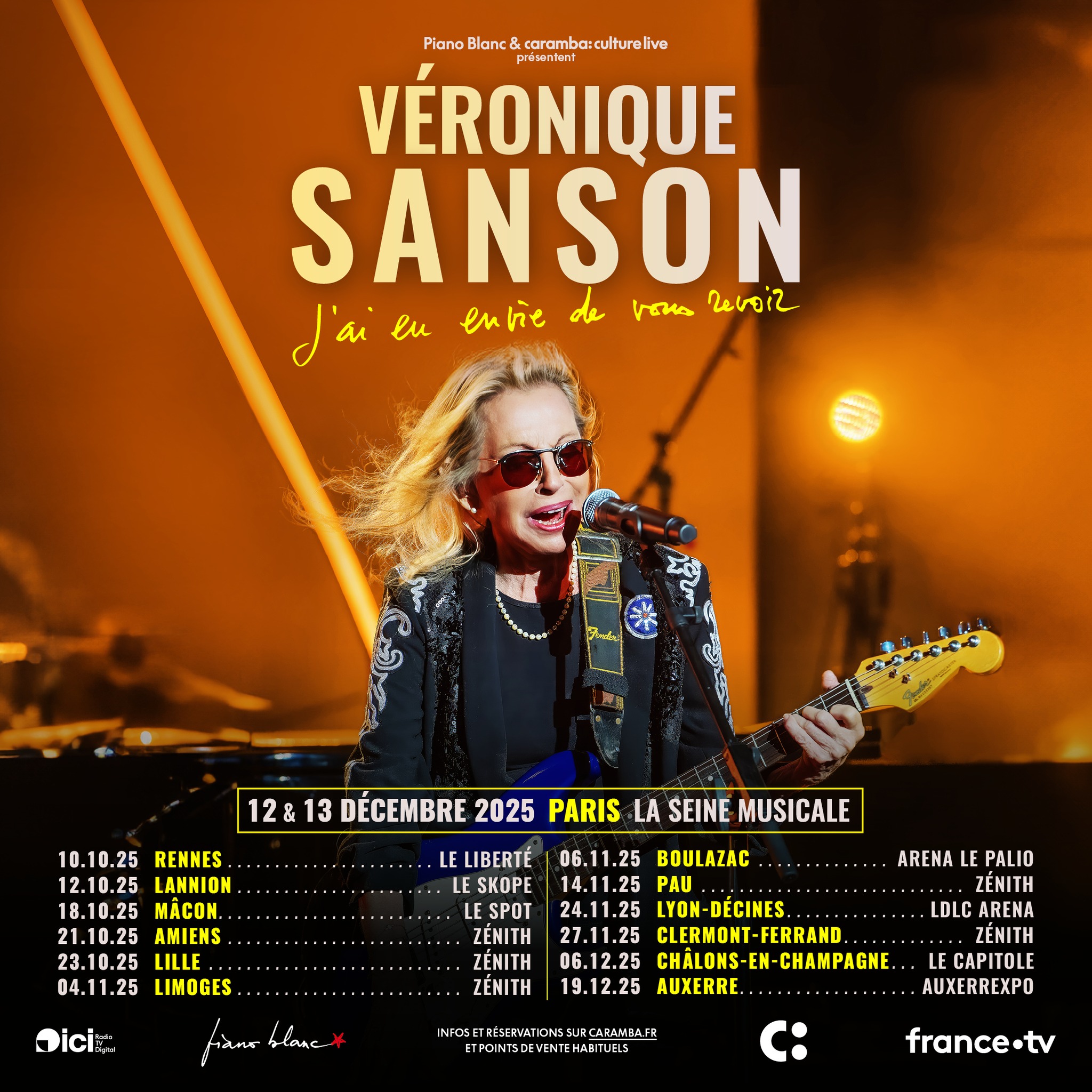 Affiche Véronique Sanson J'ai eu envie de vous revoir Tournée